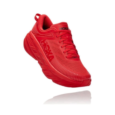 Men's Hoka Bondi 7 Road Running Shoes Red | ZA-35BVYLM