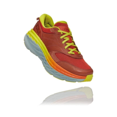 Men's Hoka Bondi L Walking Shoes Red | ZA-04RUPVE