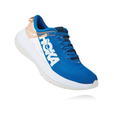 Men's Hoka Carbon X Sneakers Blue / White | ZA-78OHFKU