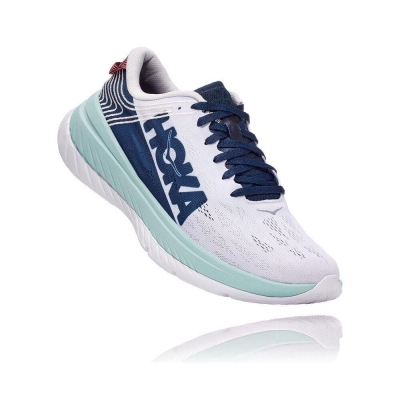 Men's Hoka Carbon X Sneakers White / Blue | ZA-80VDIPE