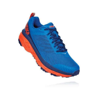 Men's Hoka Challenger ATR 5 Hiking Shoes Blue / Red | ZA-97UKAHS