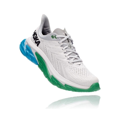 Men's Hoka Clifton Edge Road Running Shoes White / Green | ZA-03TNZUB