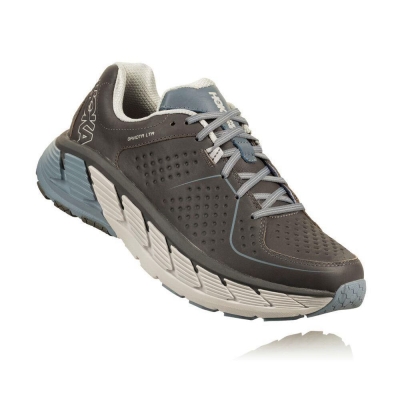 Men's Hoka Gaviota Leather Road Running Shoes Grey | ZA-38HQJCT