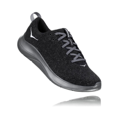 Men's Hoka Hupana Flow Wool Road Running Shoes Black | ZA-50NFZAW