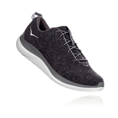 Men's Hoka Hupana Flow Wool Running Shoes Dark Grey | ZA-74DNKQC