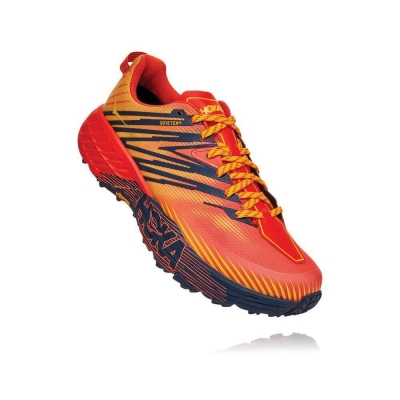 Men's Hoka Speedgoat 4 GTX Hiking Shoes Red | ZA-38XBVJF
