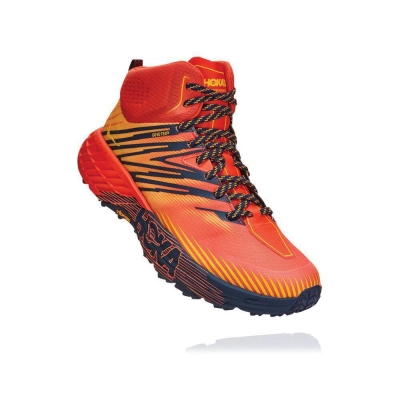 Men's Hoka Speedgoat Mid 2 GTX Hiking Boots Red | ZA-16SKJNB