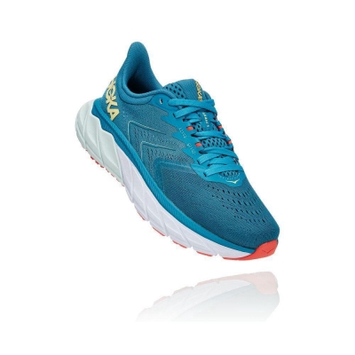 Women's Hoka Arahi 5 Running Shoes Blue / Yellow | ZA-73HRMLI