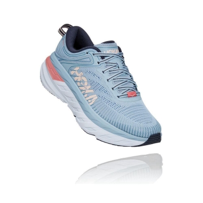 Women's Hoka Bondi 7 Road Running Shoes Blue | ZA-34MJPER