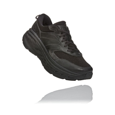 Women's Hoka Bondi L Road Running Shoes Black | ZA-26XYNTE