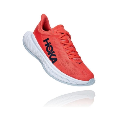 Women's Hoka Carbon X 2 Lifestyle Shoes Red | ZA-93OPGNM