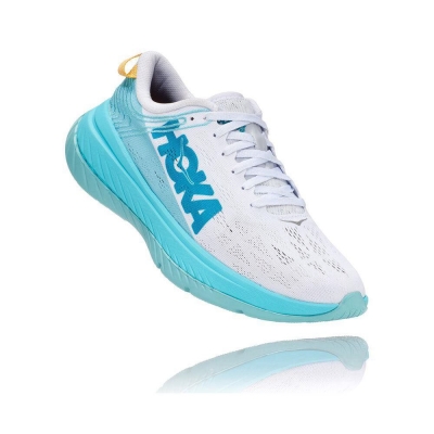 Women's Hoka Carbon X Road Running Shoes White / Blue | ZA-14TJVFG