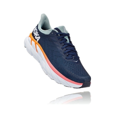 Women's Hoka Clifton 7 Sneakers Navy | ZA-89RUBXT