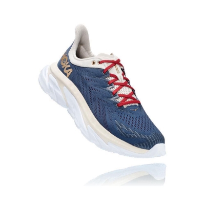 Women's Hoka Clifton Edge Road Running Shoes Navy / White | ZA-24DUOFQ