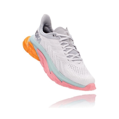 Women's Hoka Clifton Edge Sneakers White / Pink | ZA-81RYJHP