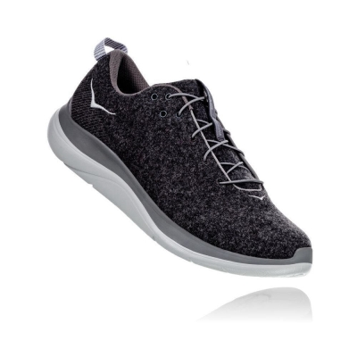 Women's Hoka Hupana Flow Wool Running Shoes Dark Grey | ZA-61UOELN