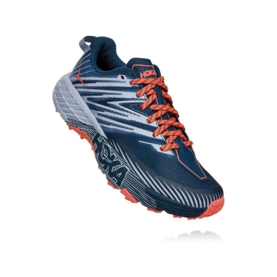 Women's Hoka Speedgoat 4 Trail Running Shoes Blue / White | ZA-02GUYDL