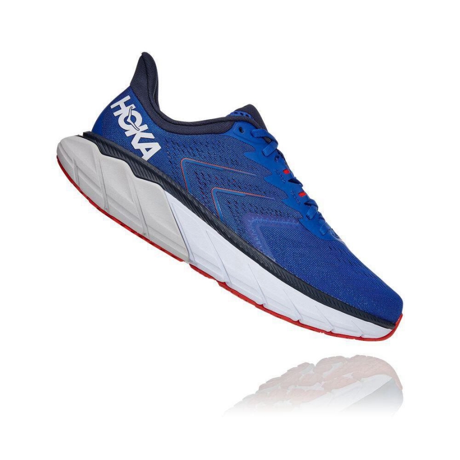 Men's Hoka Arahi 5 Road Running Shoes Blue | ZA-84UQKHF