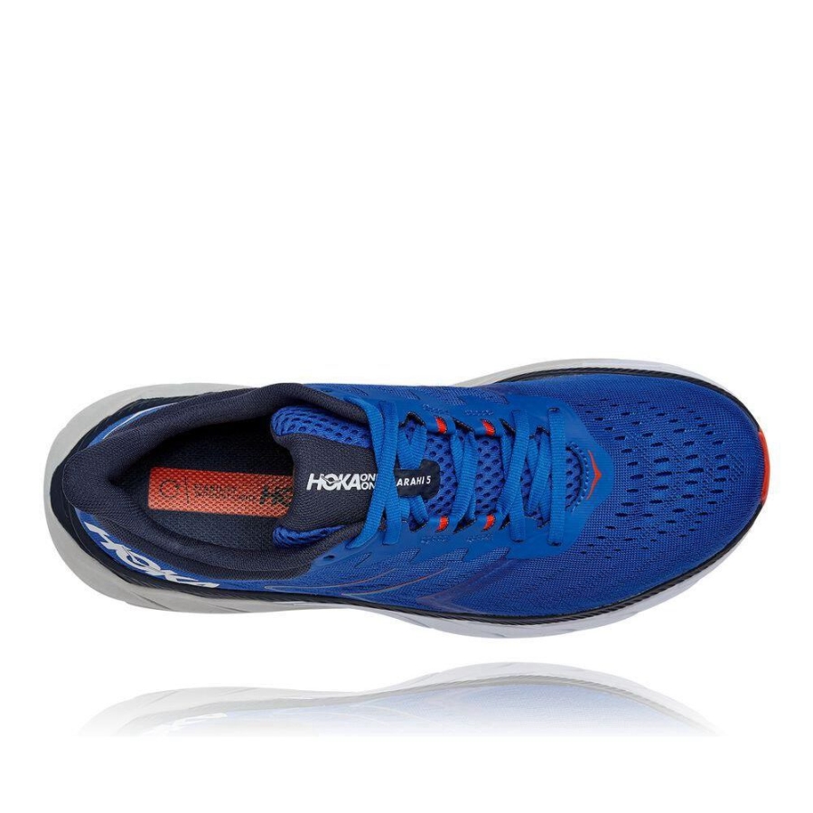 Men's Hoka Arahi 5 Road Running Shoes Blue | ZA-84UQKHF