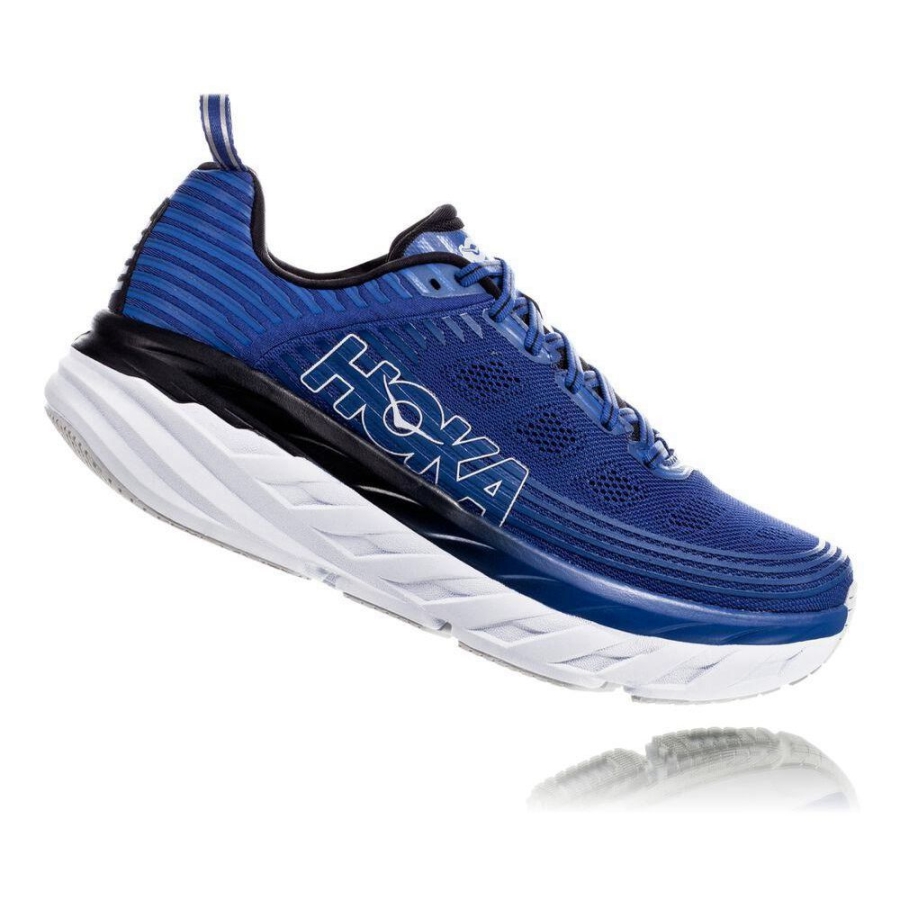 Men's Hoka Bondi 6 Road Running Shoes Blue | ZA-86OJNSM