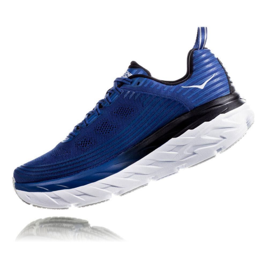 Men's Hoka Bondi 6 Road Running Shoes Blue | ZA-86OJNSM