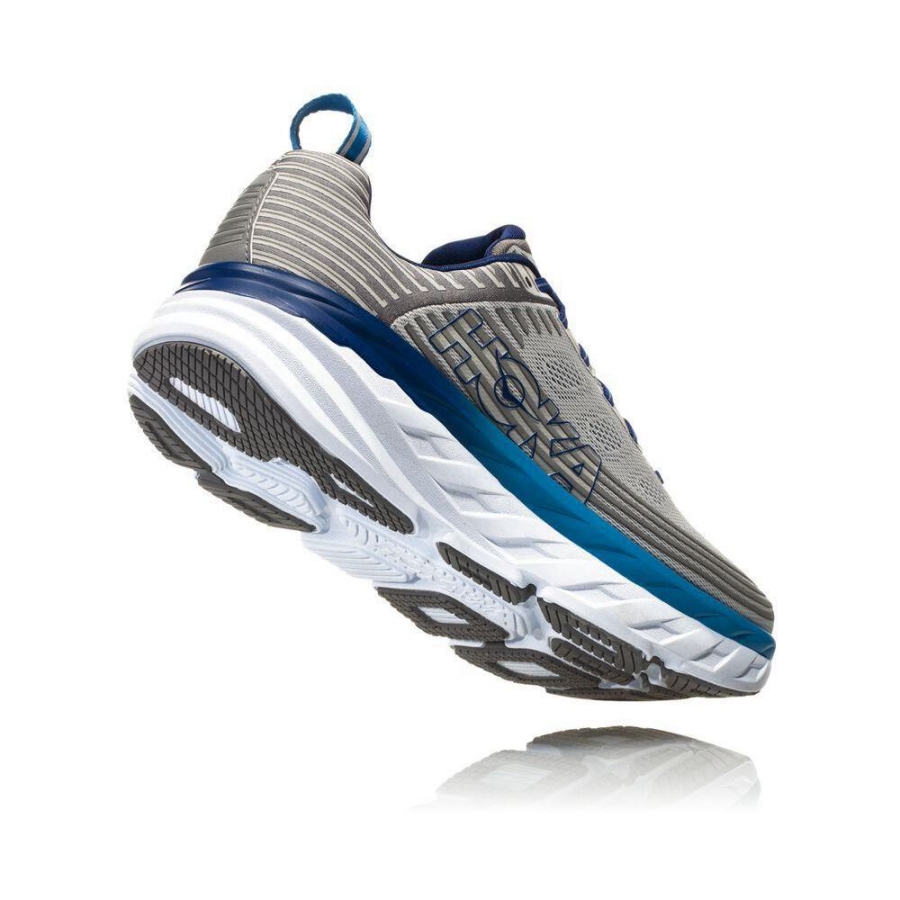 Men's Hoka Bondi 6 Running Shoes Grey | ZA-82LXESN