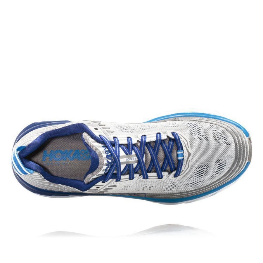 Men's Hoka Bondi 6 Running Shoes Grey | ZA-82LXESN