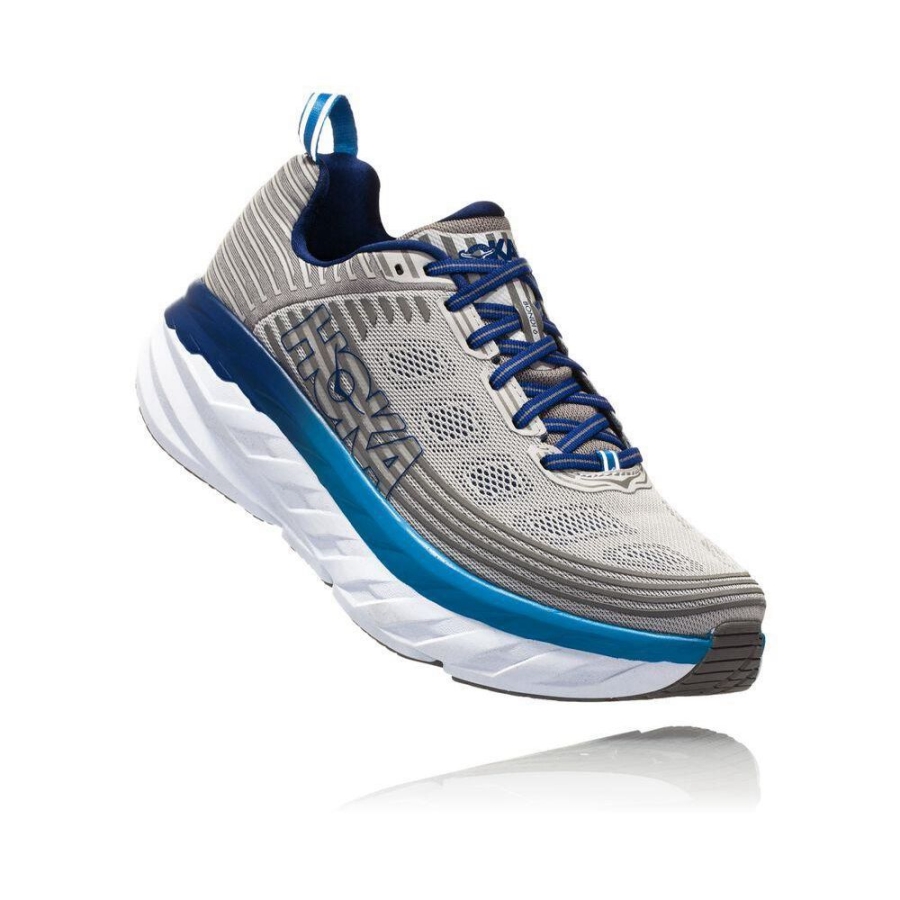 Men\'s Hoka Bondi 6 Running Shoes Grey | ZA-82LXESN