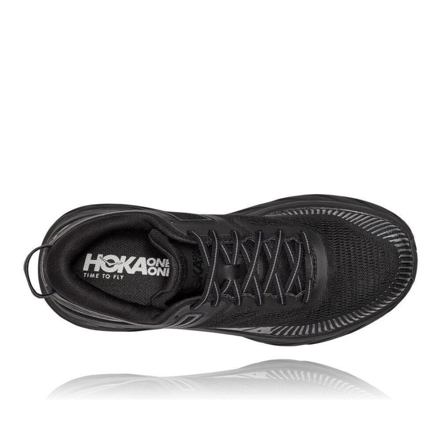 Men's Hoka Bondi 7 Road Running Shoes Black | ZA-64FTVSN