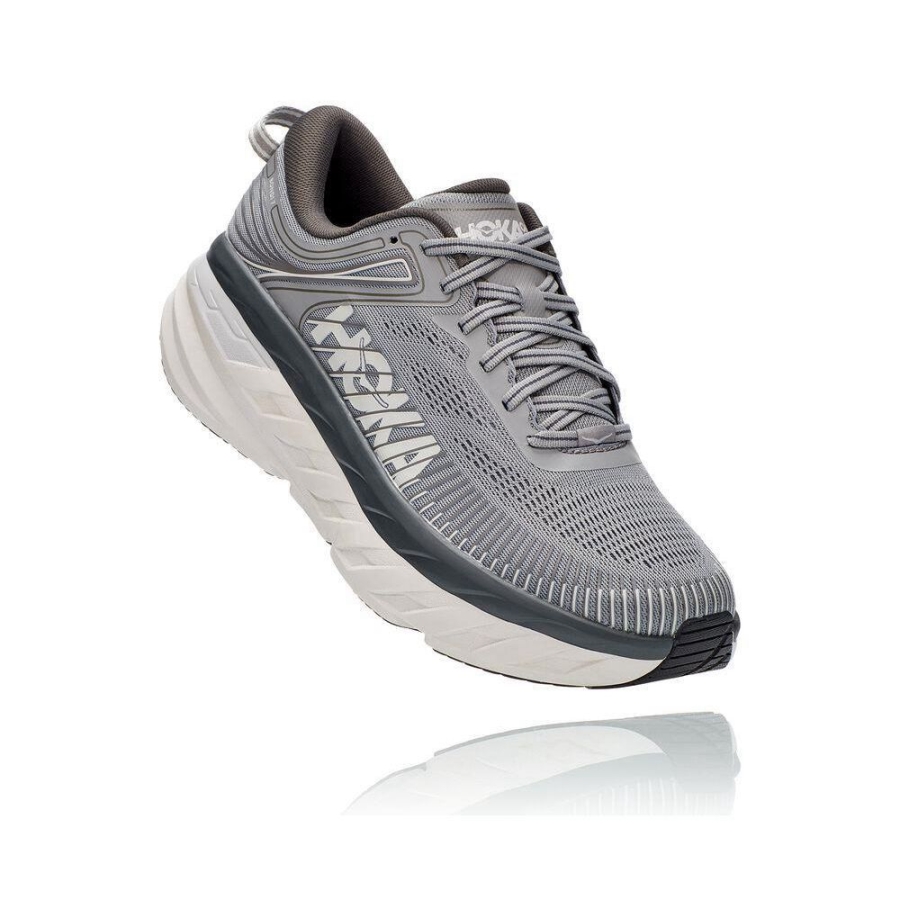 Men\'s Hoka Bondi 7 Road Running Shoes Grey | ZA-36EKTCL