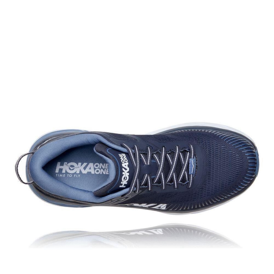 Men's Hoka Bondi 7 Road Running Shoes Navy | ZA-34WVOCQ