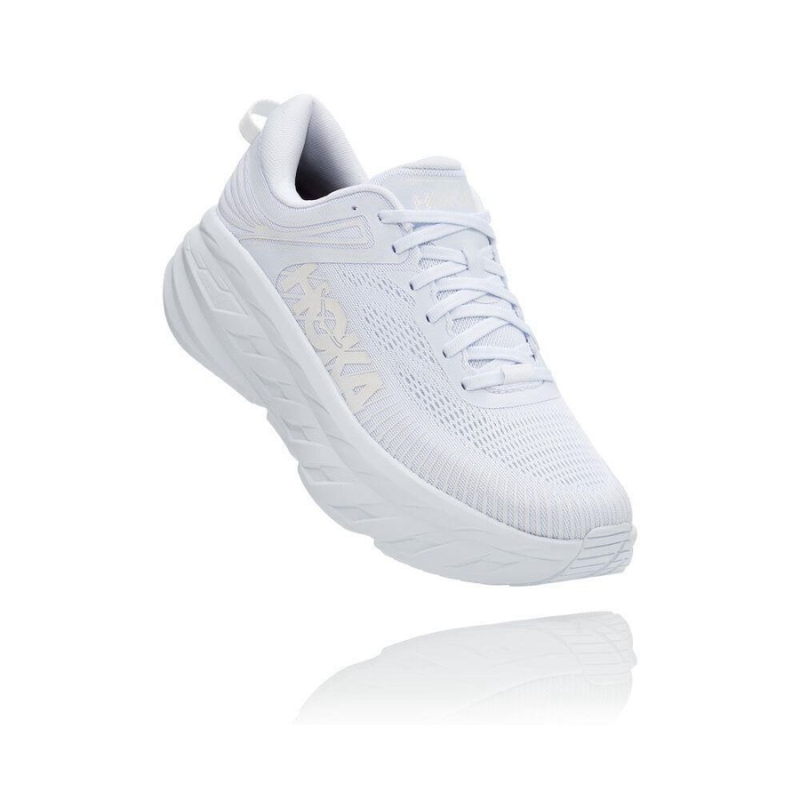 Men\'s Hoka Bondi 7 Running Shoes White | ZA-23CSZQK