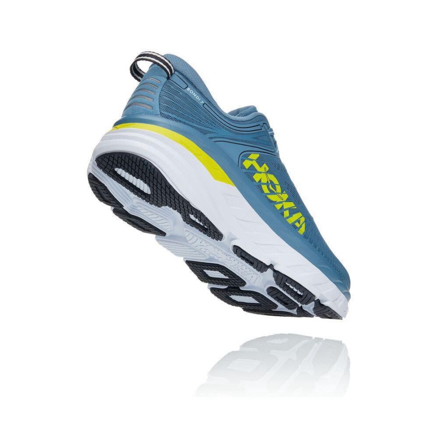 Men's Hoka Bondi 7 Sneakers Blue / Yellow | ZA-86TJUHM