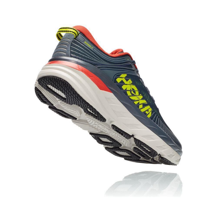 Men's Hoka Bondi 7 Sneakers Grey / Red | ZA-47IFKMP