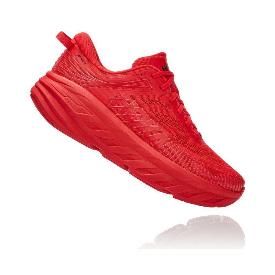 Men's Hoka Bondi 7 Sneakers Red | ZA-82XQAOS