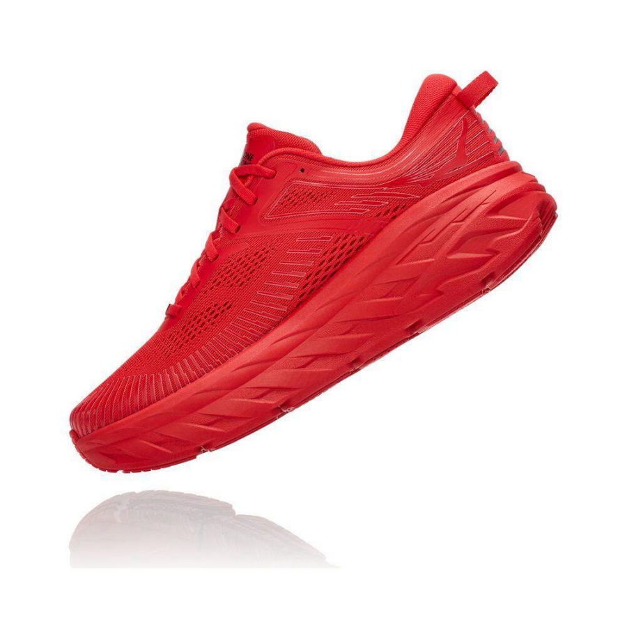 Men's Hoka Bondi 7 Sneakers Red | ZA-82XQAOS