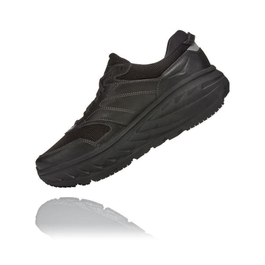 Men's Hoka Bondi L Walking Shoes Black | ZA-89QVDLN