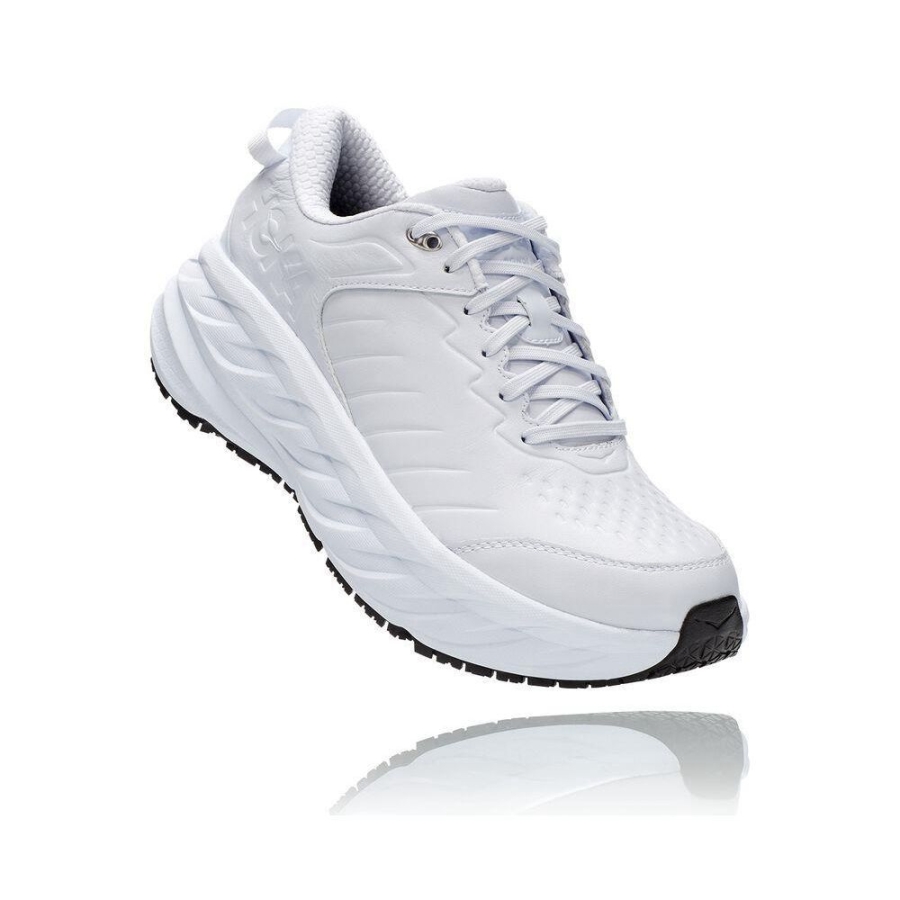 Men\'s Hoka Bondi SR Road Running Shoes White | ZA-04LFQCE