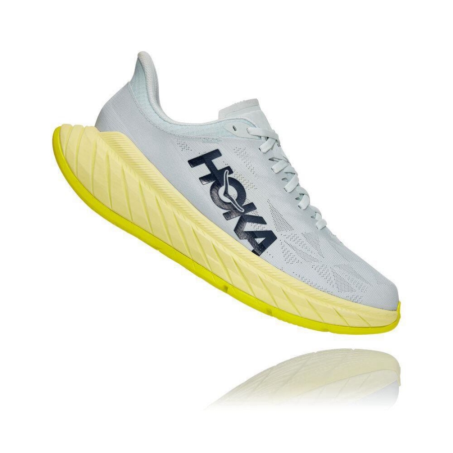 Men's Hoka Carbon X 2 Lifestyle Shoes White / Yellow | ZA-17WXUMS