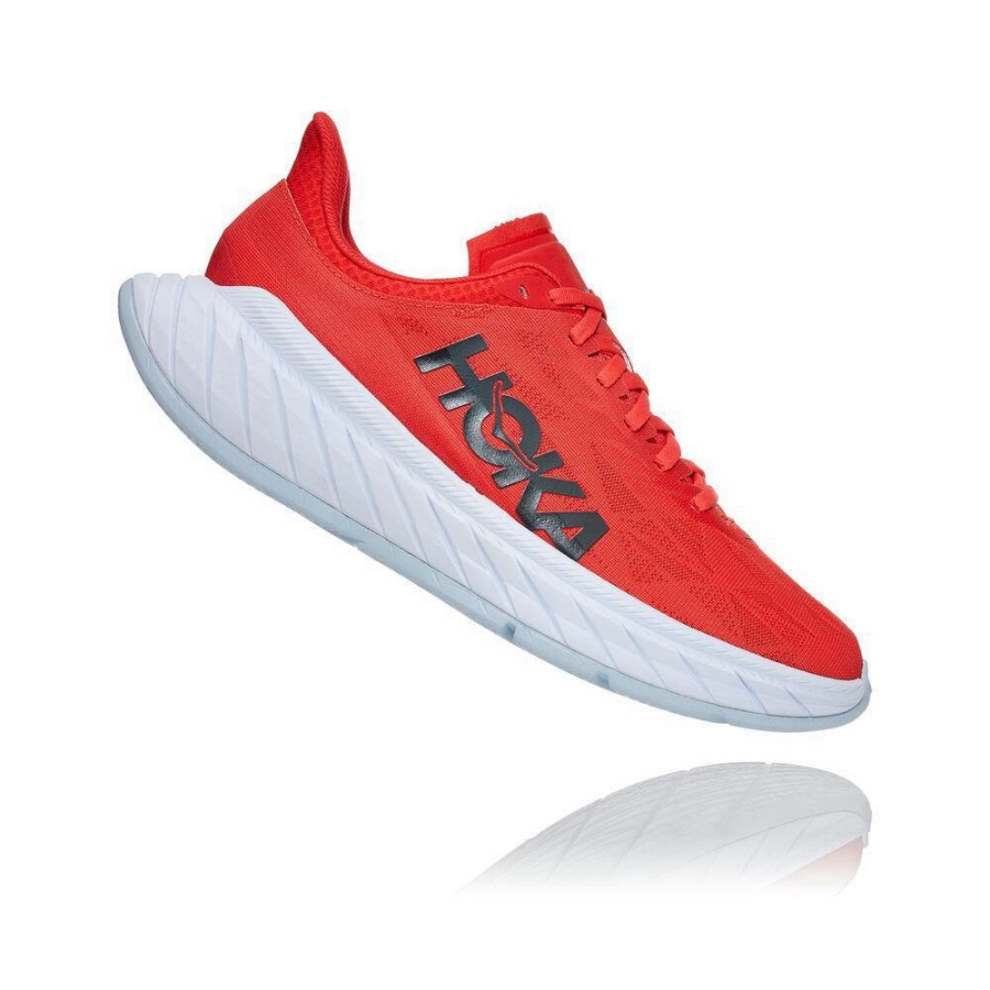 Men's Hoka Carbon X 2 Road Running Shoes Red | ZA-98SOUYJ