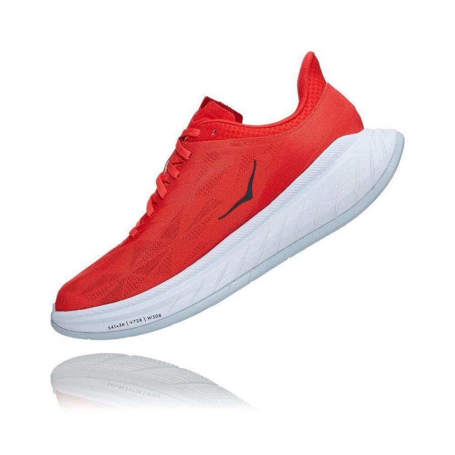 Men's Hoka Carbon X 2 Sneakers Red | ZA-20PVJYZ