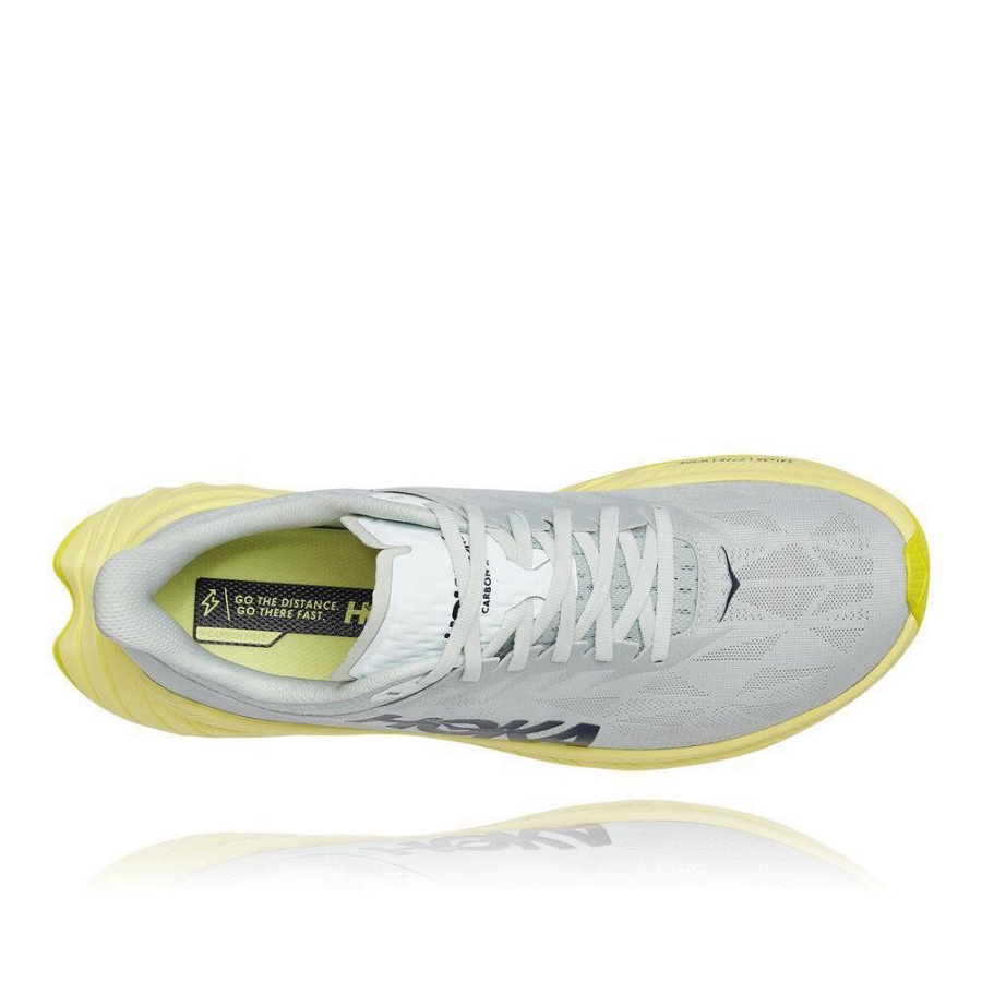 Men's Hoka Carbon X 2 Sneakers White / Yellow | ZA-04CKIDL