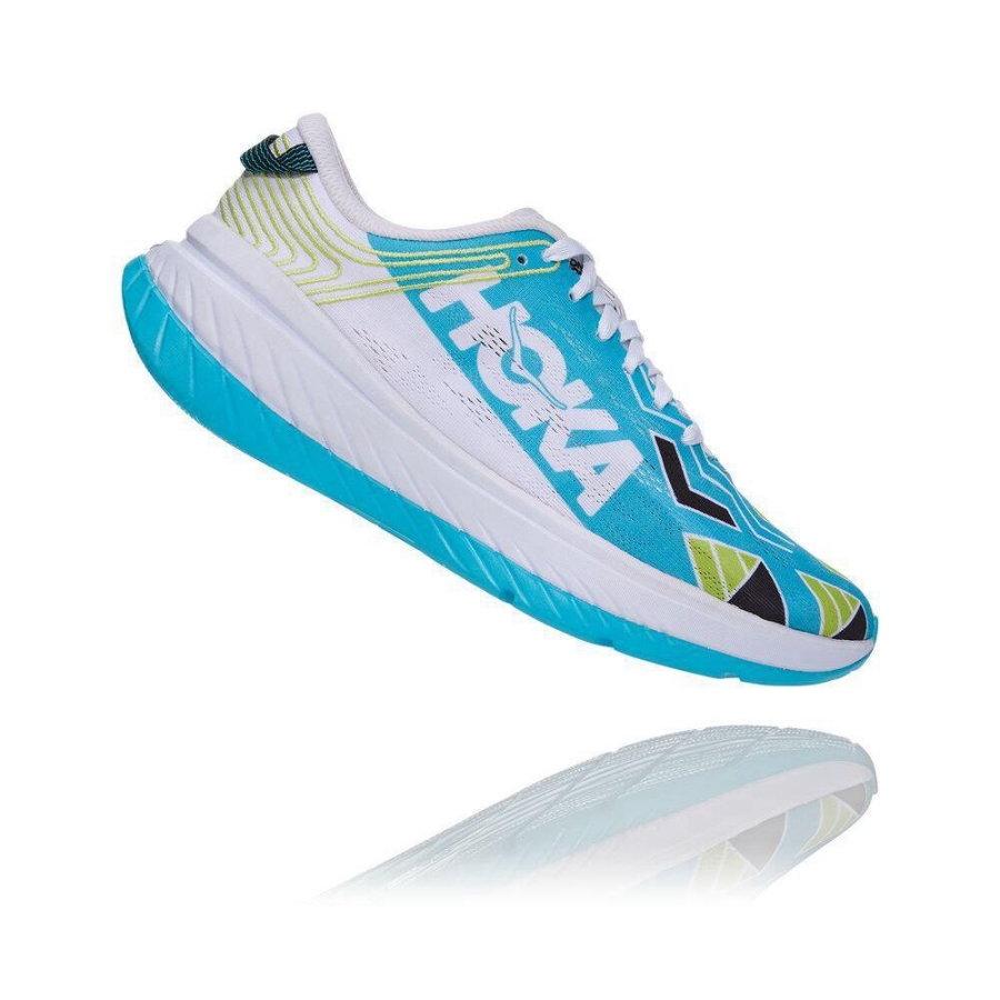 Men's Hoka Carbon X Road Running Shoes Blue / White | ZA-23ULQNI