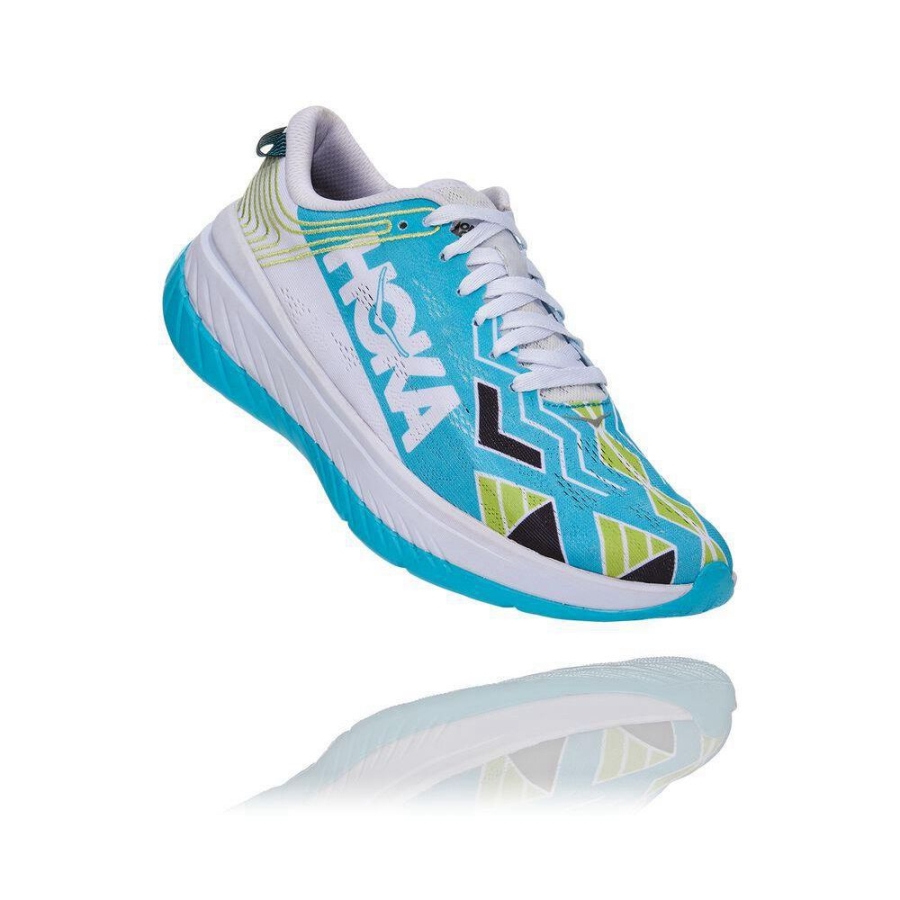 Men\'s Hoka Carbon X Road Running Shoes Blue / White | ZA-23ULQNI