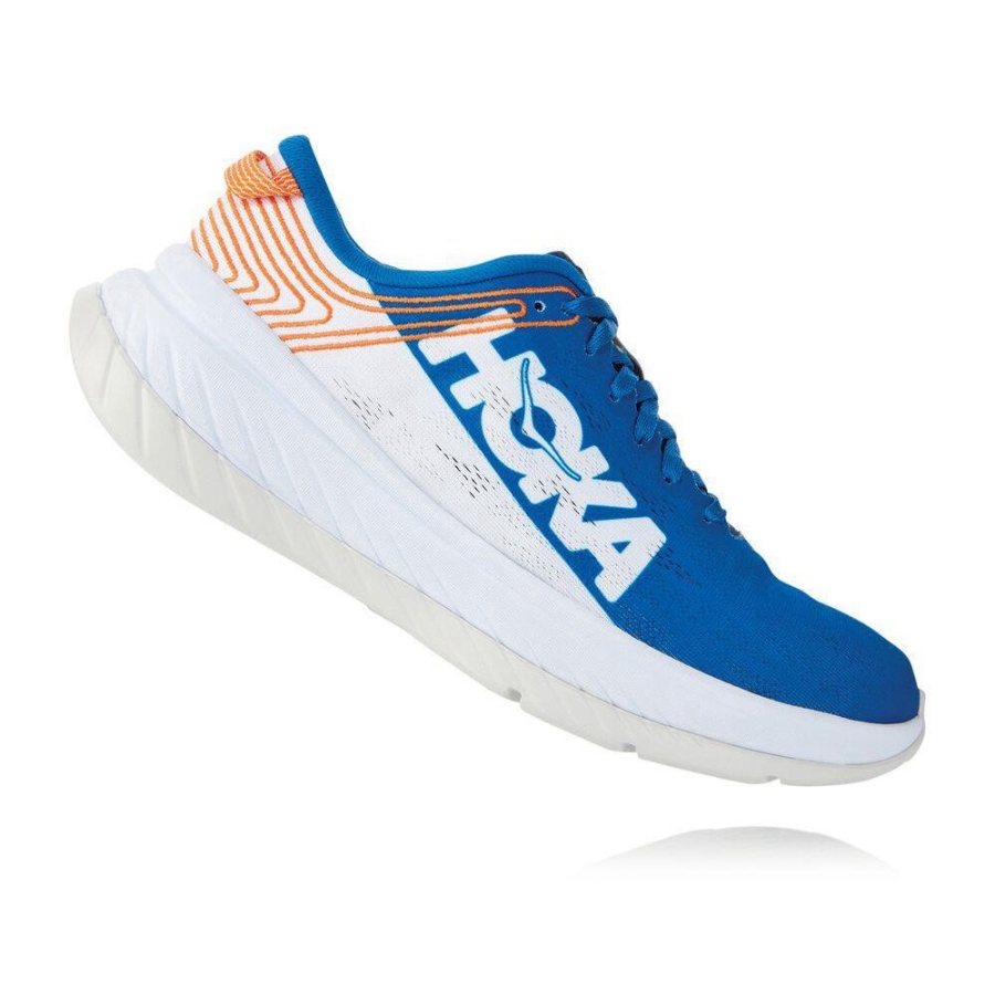 Men's Hoka Carbon X Road Running Shoes Blue / White | ZA-73JXLMU