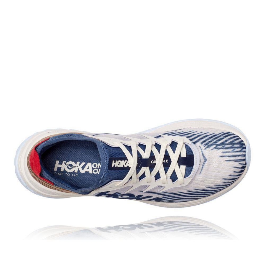 Men's Hoka Carbon X-SPE Road Running Shoes White / Blue / Gold | ZA-28AVLBH