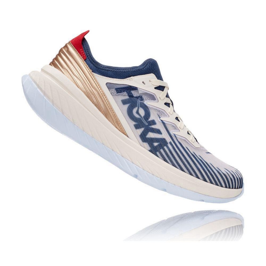 Men's Hoka Carbon X-SPE Sneakers White / Blue / Gold | ZA-17ILWOY