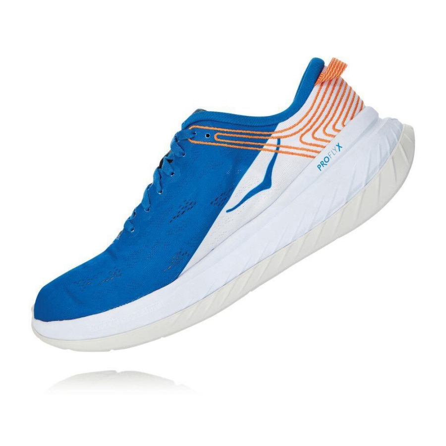 Men's Hoka Carbon X Sneakers Blue / White | ZA-78OHFKU