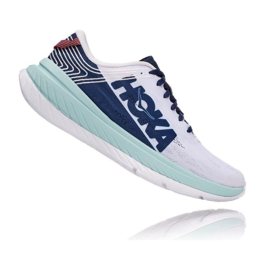 Men's Hoka Carbon X Sneakers White / Blue | ZA-80VDIPE