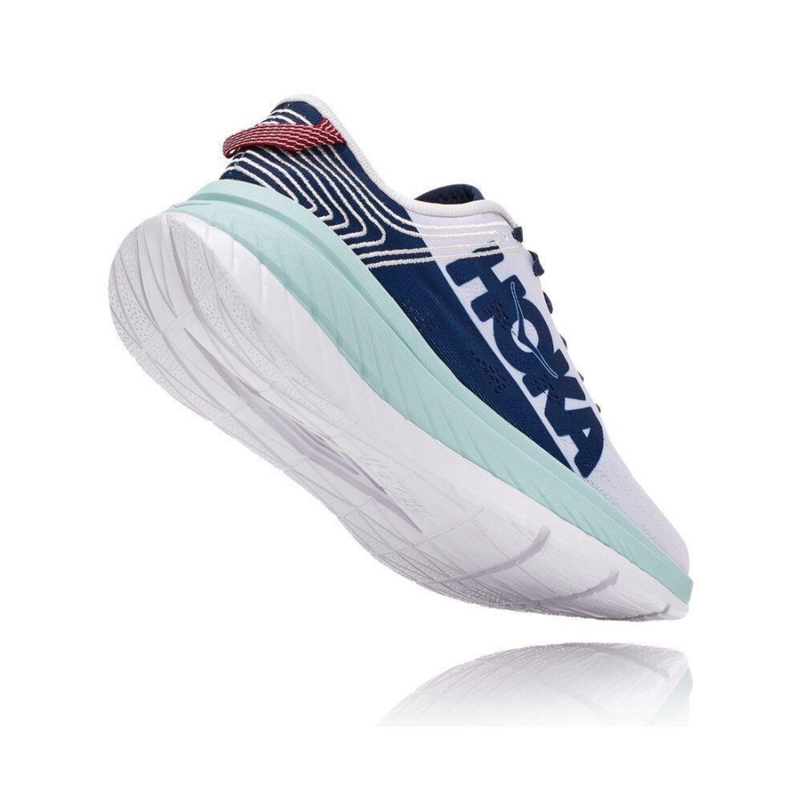 Men's Hoka Carbon X Sneakers White / Blue | ZA-80VDIPE